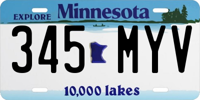 MN license plate 345MYV
