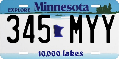 MN license plate 345MYY