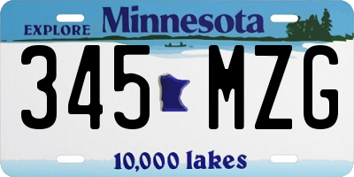 MN license plate 345MZG