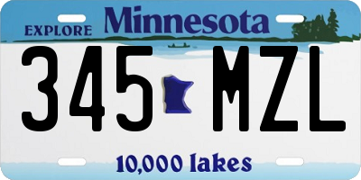 MN license plate 345MZL