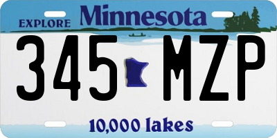 MN license plate 345MZP