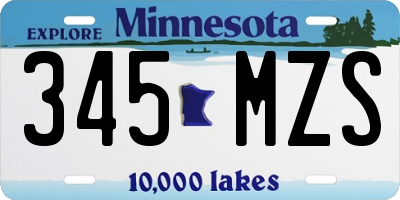 MN license plate 345MZS