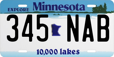 MN license plate 345NAB