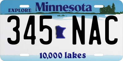 MN license plate 345NAC