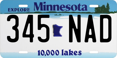 MN license plate 345NAD