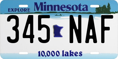 MN license plate 345NAF
