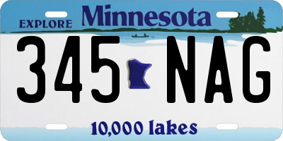 MN license plate 345NAG