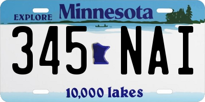 MN license plate 345NAI
