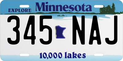 MN license plate 345NAJ
