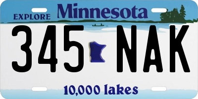 MN license plate 345NAK
