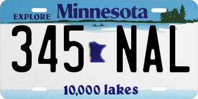 MN license plate 345NAL