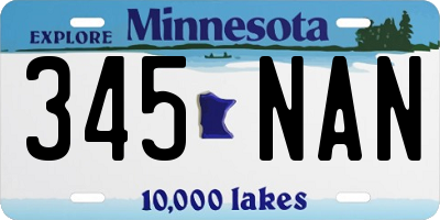 MN license plate 345NAN