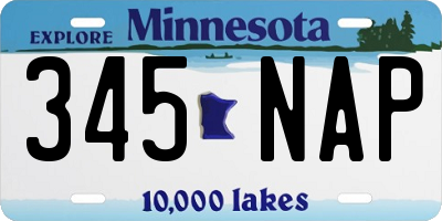 MN license plate 345NAP