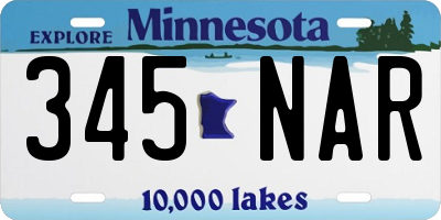 MN license plate 345NAR