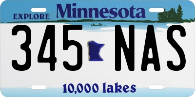 MN license plate 345NAS
