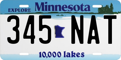 MN license plate 345NAT