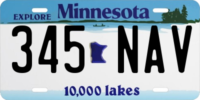 MN license plate 345NAV