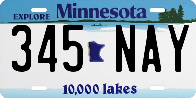 MN license plate 345NAY