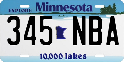 MN license plate 345NBA