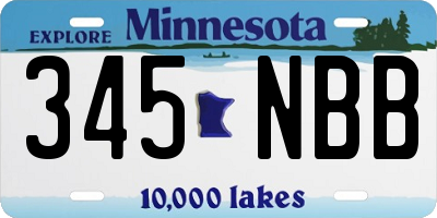 MN license plate 345NBB