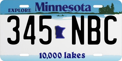 MN license plate 345NBC