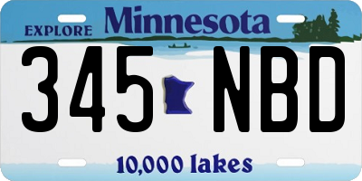 MN license plate 345NBD