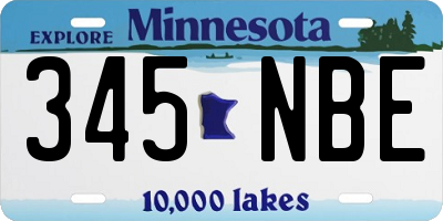 MN license plate 345NBE