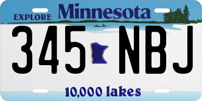 MN license plate 345NBJ