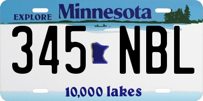 MN license plate 345NBL