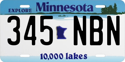 MN license plate 345NBN