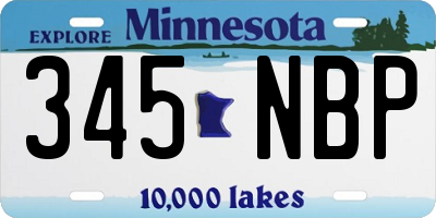 MN license plate 345NBP