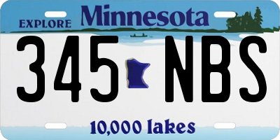 MN license plate 345NBS