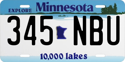 MN license plate 345NBU