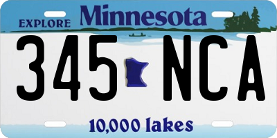 MN license plate 345NCA
