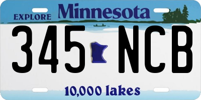 MN license plate 345NCB