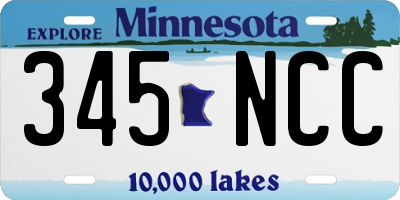 MN license plate 345NCC