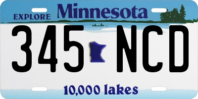 MN license plate 345NCD