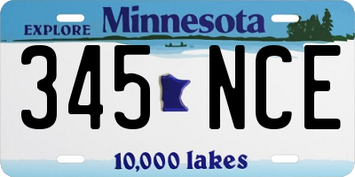 MN license plate 345NCE