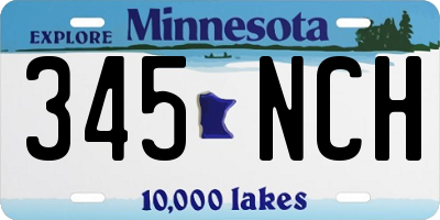 MN license plate 345NCH