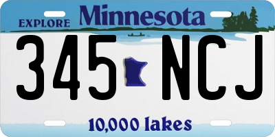 MN license plate 345NCJ
