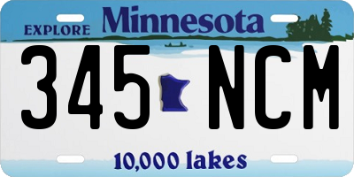 MN license plate 345NCM