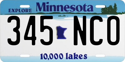 MN license plate 345NCO