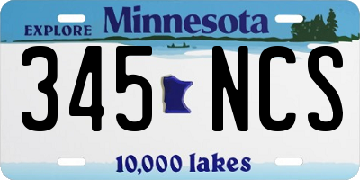 MN license plate 345NCS