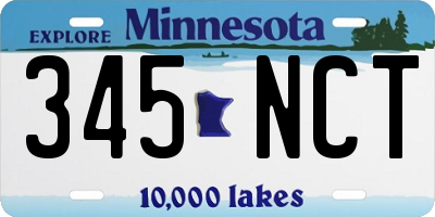 MN license plate 345NCT