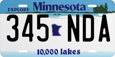 MN license plate 345NDA