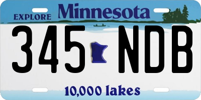 MN license plate 345NDB
