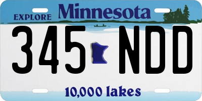 MN license plate 345NDD