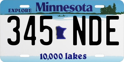 MN license plate 345NDE