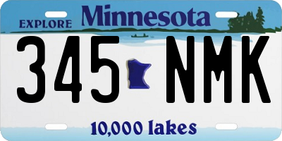 MN license plate 345NMK