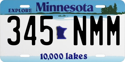 MN license plate 345NMM